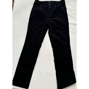 Talbots Corduroy Straight Leg Pant Size 8 Black Neutral Minimalist Retro Boho